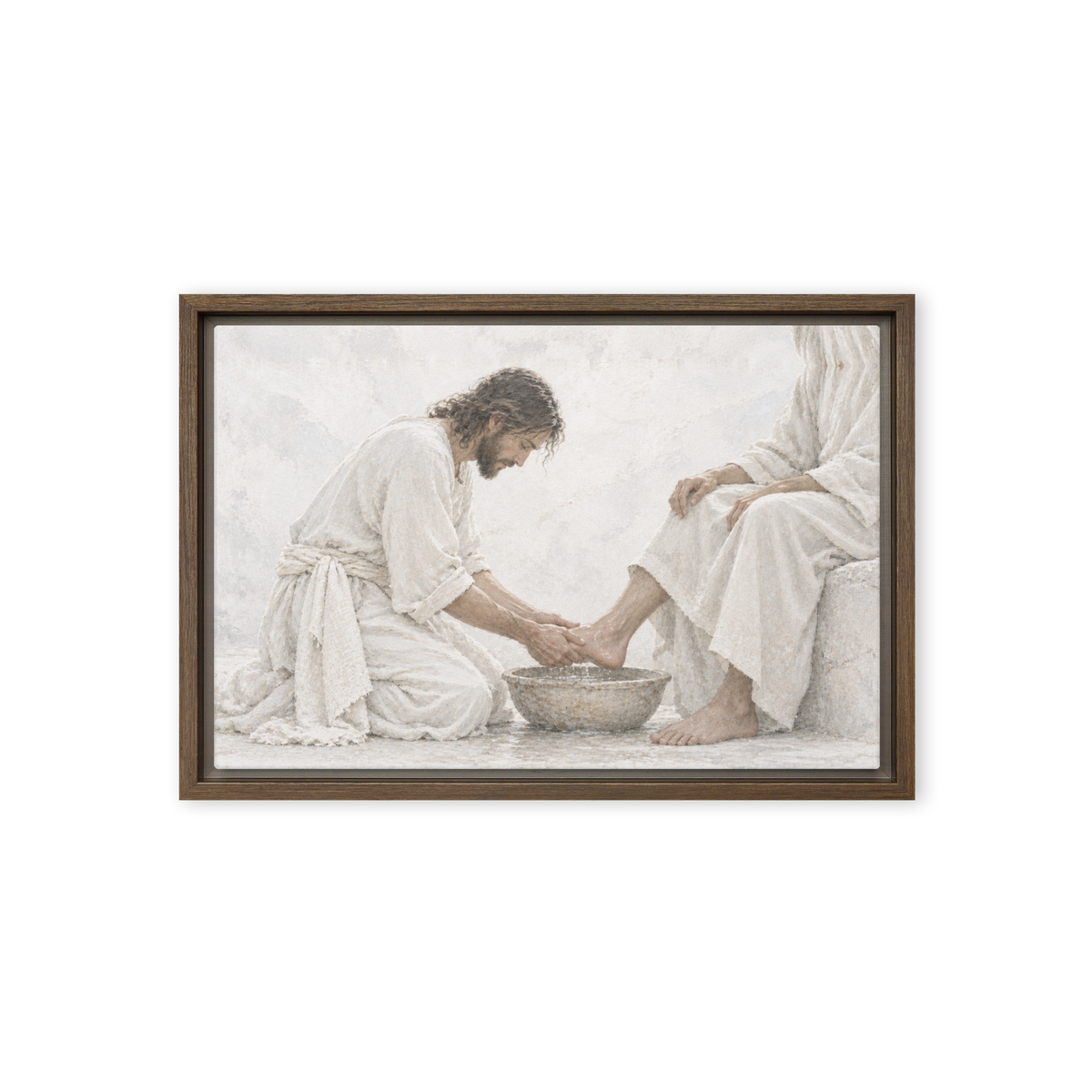 At Your Feet — 18 × 12 in · Framed Canvas · Brown frame — product view · revised composition