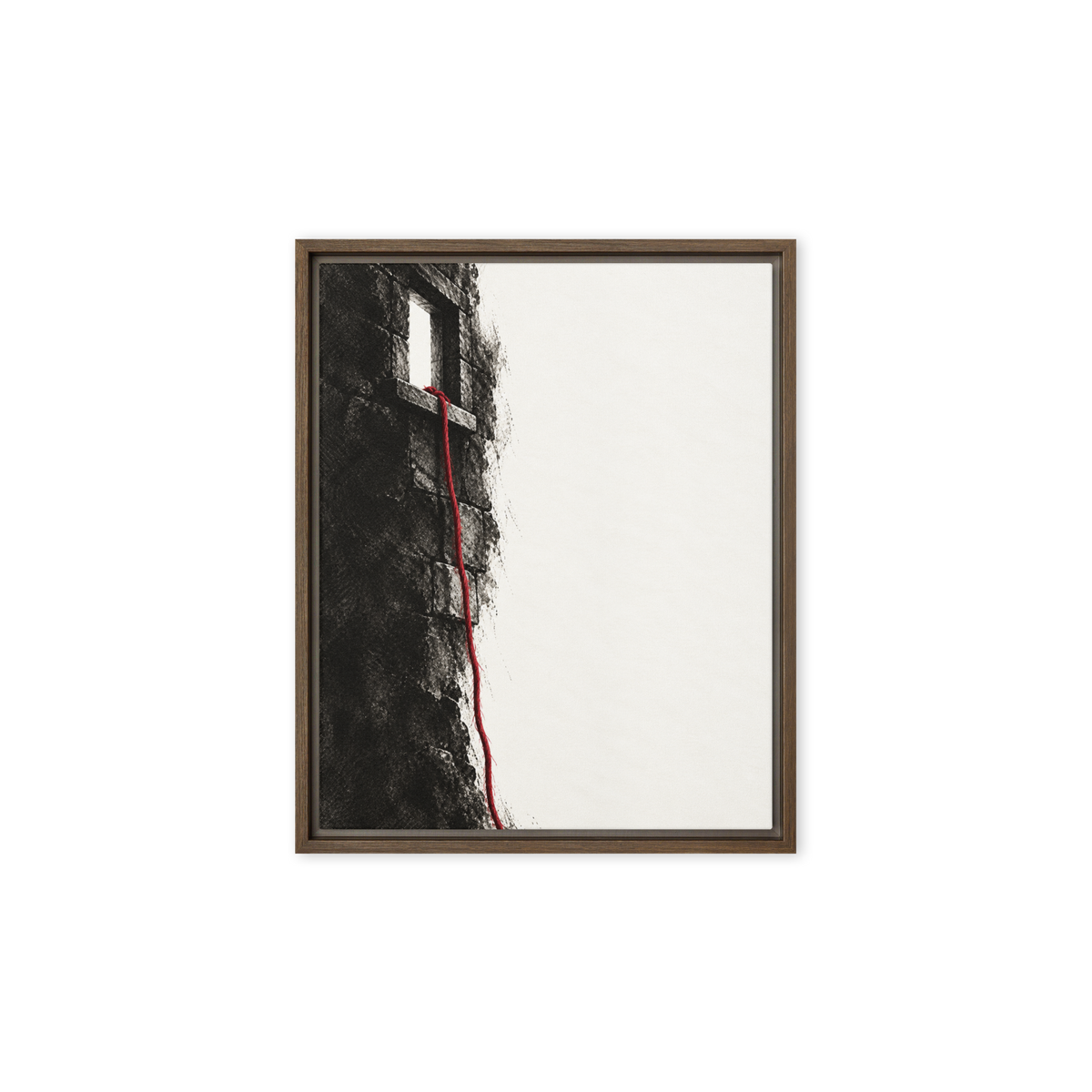 One Scarlet Line — 8 × 10 in · Framed Canvas · Brown frame — product view · original 2000px