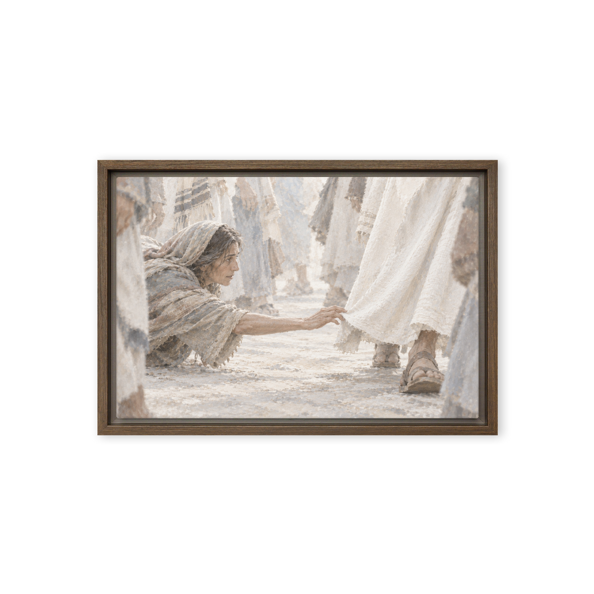 The Hem — 18 × 12 in · Framed Canvas · Brown frame — product view · original 2000px