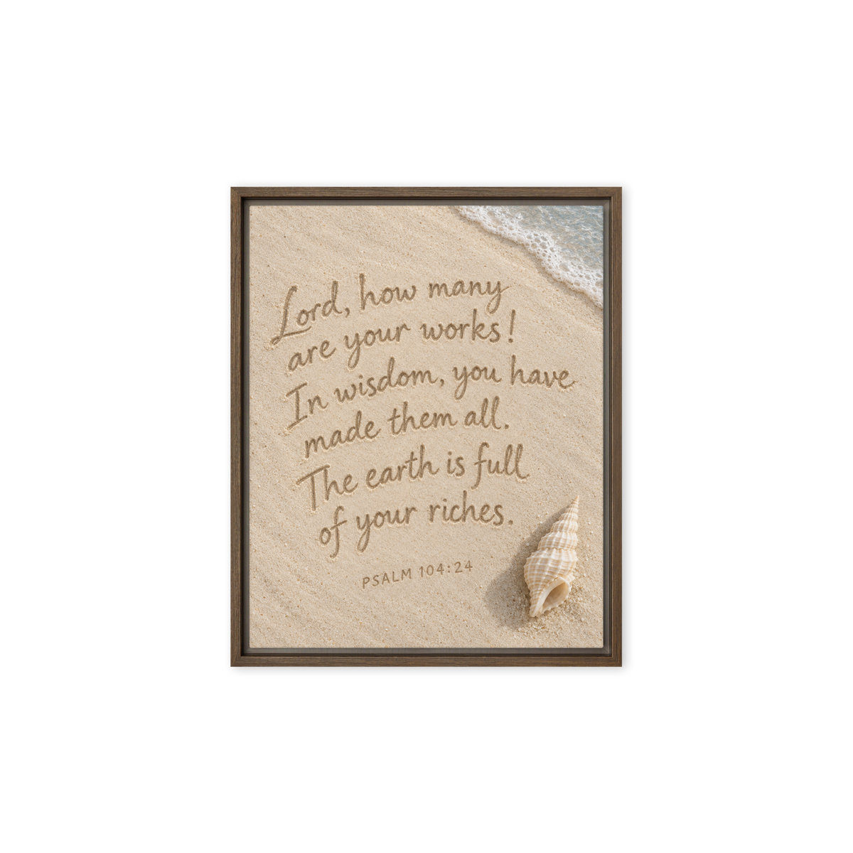 How Many Are Your Works — 8 × 10 in · Framed Canvas · Brown frame — product view · original 2000px