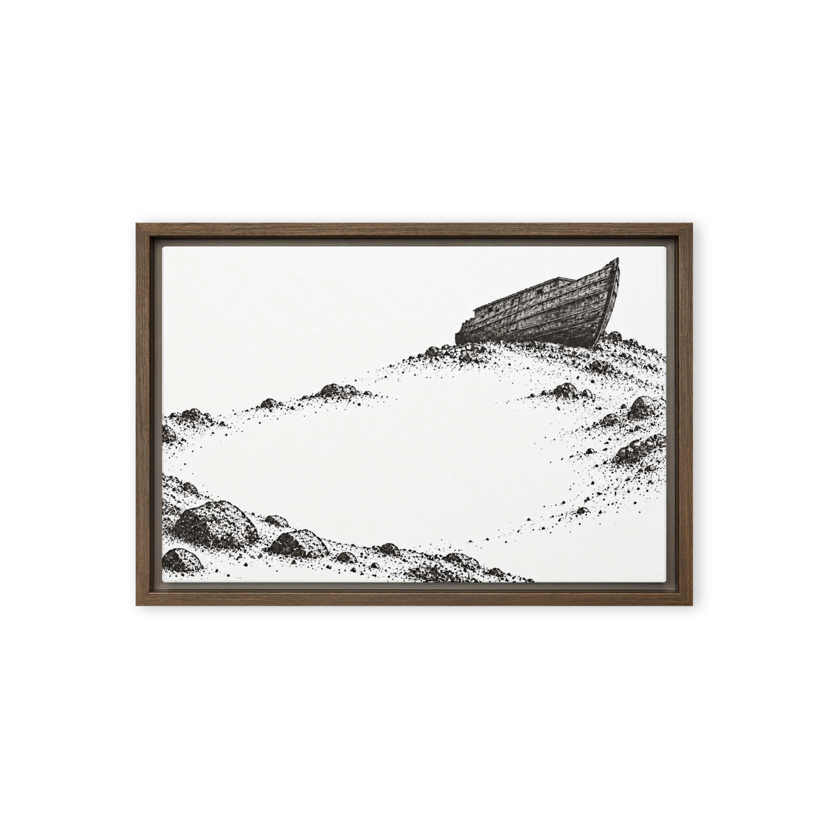 Aground — 18 × 12 in · Framed Canvas · Brown frame — product view · original 2000px