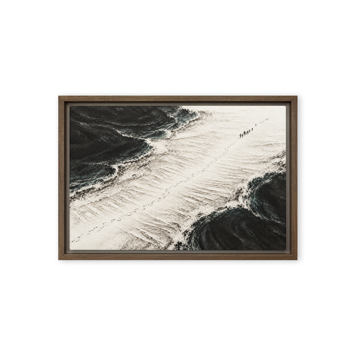 Where Water Stood — 18 × 12 in · Framed Canvas · Brown frame — product view · original 2000px