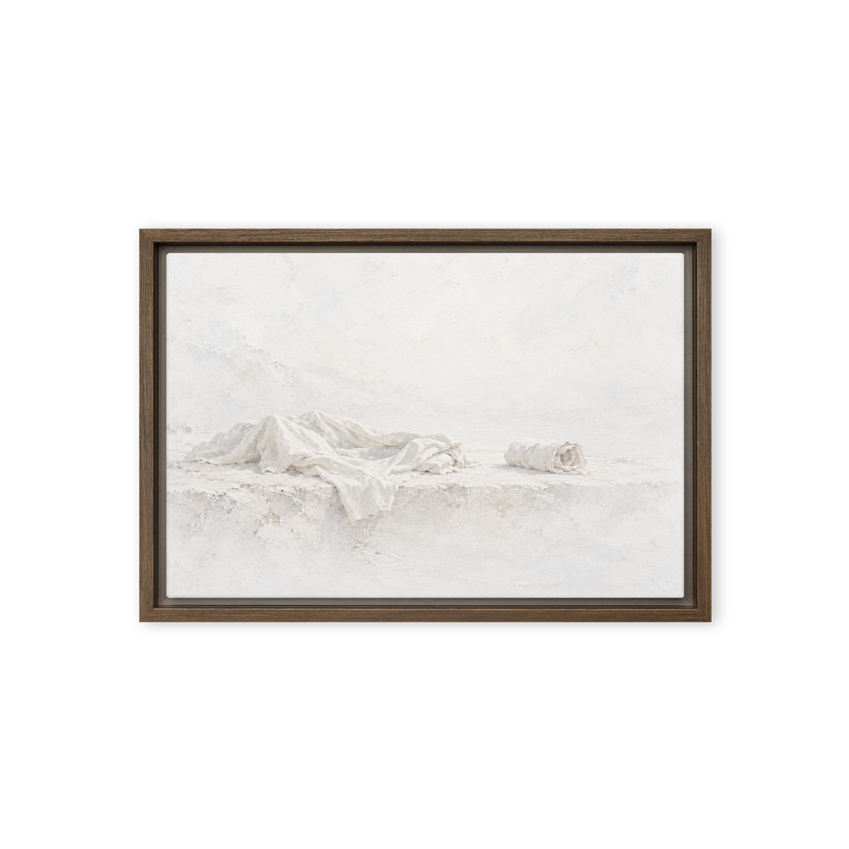 Where He Lay — 18 × 12 in · Framed Canvas · Brown frame — product view · original 2000px