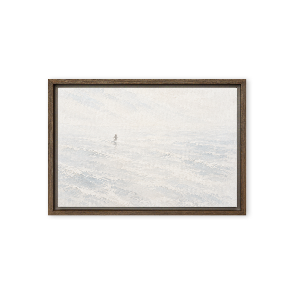 Open Water — 18 × 12 in · Framed Canvas · Brown frame — product view · original 2000px